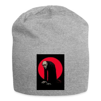 Roter Mond Vampir Dämon im Schatten - Jersey-Beanie - Grau meliert - Vorne