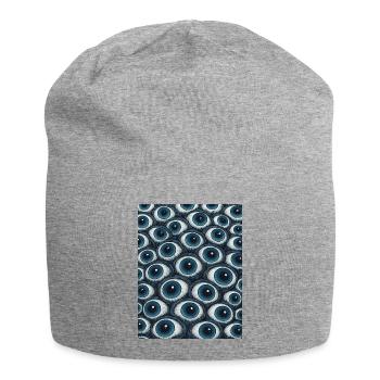 Augen  Muster - Jersey-Beanie - Grau meliert - Vorne