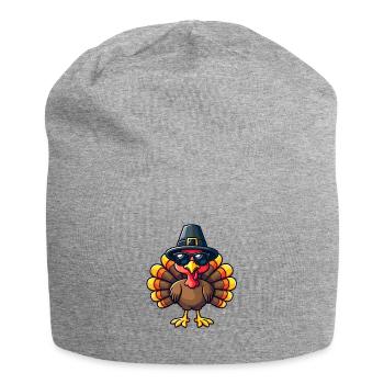 Thanksgiving Funny Thanksgiving Turkey - Jersey Beanie - heather grey - Front