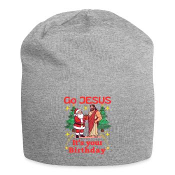 Allez Jésus - C’est ton anniversaire - Weihnacht - Christ - Bonnet en jersey - gris chiné - Devant