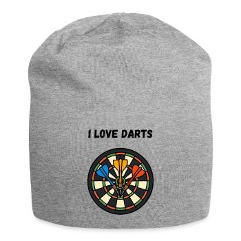 Kunstvolles Dartboard Motiv - Jersey-Beanie - Grau meliert - Vorne