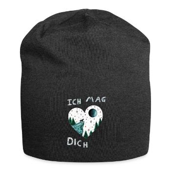 Ich Mag Dich - Herz - Jersey-Beanie - Anthrazit - Vorne