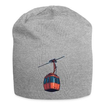 Rote Seilbahn Gondel Illustration - Jersey-Beanie - Grau meliert - Vorne