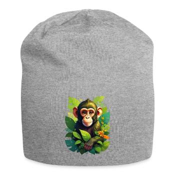 Un singe dans la jungle - Bonnet en jersey - gris chiné - Devant