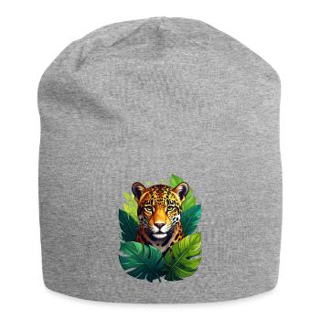 Ein Jaguar im Dschungel - Jersey-Beanie - Grau meliert - Vorne