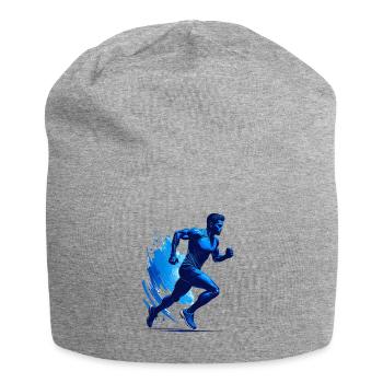 Silhouette of a runner - Jersey Beanie - heather grey - Front