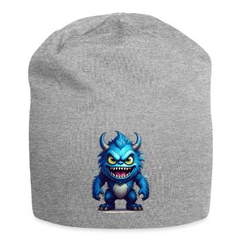Un monstre bleu effrayant - Bonnet en jersey - gris chiné - Devant