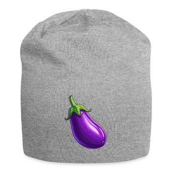 Aubergine - Jersey-Beanie - Grau meliert - Vorne