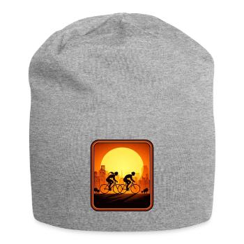 cyclists sunset - Jersey-Beanie - Grau meliert - Vorne