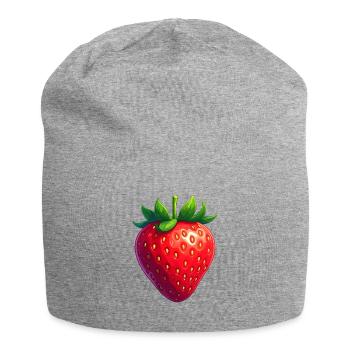 Erdbeere - Jersey-Beanie - Grau meliert - Vorne