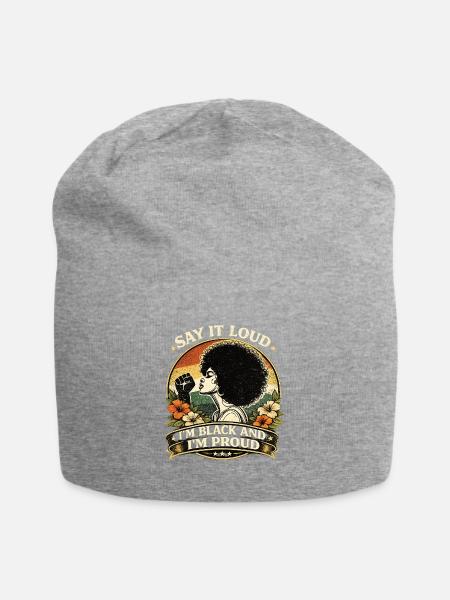 Je suis noir et j’en suis fier - Bonnet en jersey - gris chiné