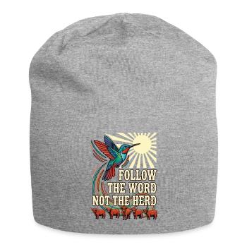 Follow The Word Not The Herd Hummingbird - Jersey Beanie - heather grey - Front