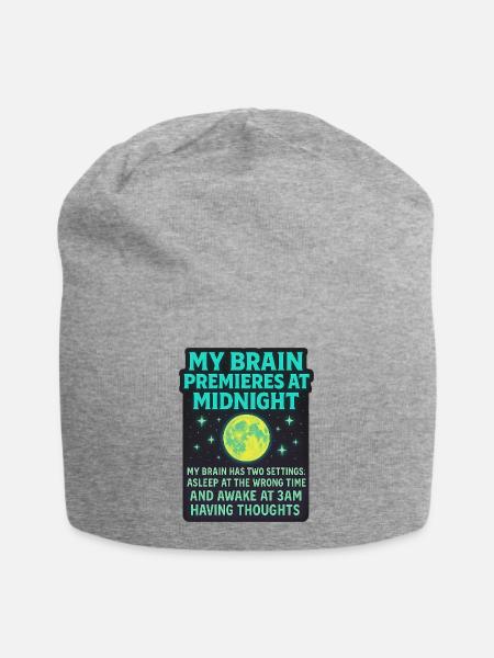 My Brain Premieres at Midnight Neurodivergent Shir - Jersey-Beanie - Grau meliert