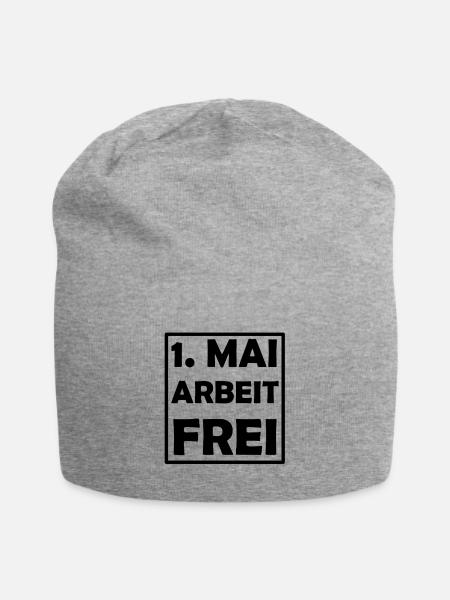 Erster Mai - Jersey-Beanie - Grau meliert