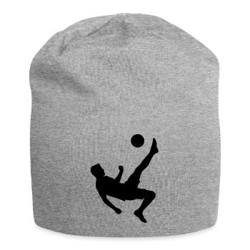 Fußball Action Schuss Silhouette Logo - Jersey-Beanie - Grau meliert - Vorne