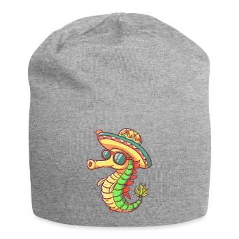 Seahorse Funny Sombrero - Jersey Beanie - heather grey - Front