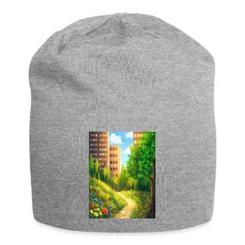 Urban Floral Trail - Jersey Beanie - heather grey - Front