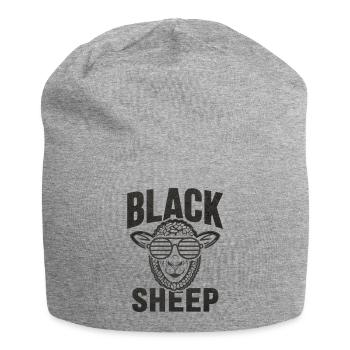 Schwarzes Schaf Cooles Retro Statement  - Jersey-Beanie - Grau meliert - Vorne