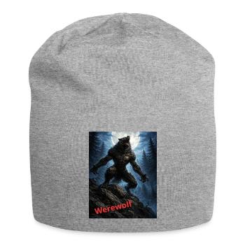 Werwolf-Vollmond - Jersey-Beanie - Grau meliert - Vorne