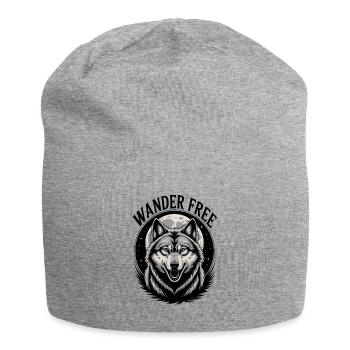 Loup à la Lune - Bonnet en jersey - gris chiné - Devant