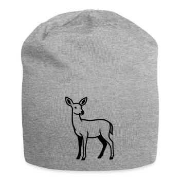 Deer Silhouette Hunter Hunting Club Forester Forest - Jersey Beanie - heather grey - Front