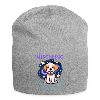 Mischling Design 3 - Jersey-Beanie - Grau meliert - Vorne