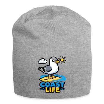 Küstenleben Möwe am Strand - Jersey-Beanie - Grau meliert - Vorne