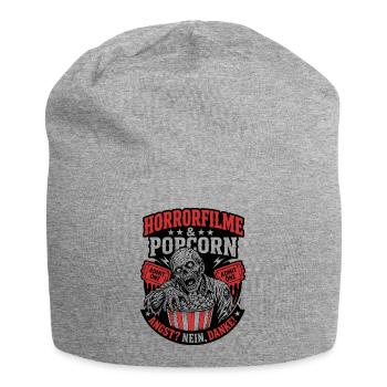 Horrorfilme und Popcorn Danke Design - Jersey-Beanie - Grau meliert - Vorne