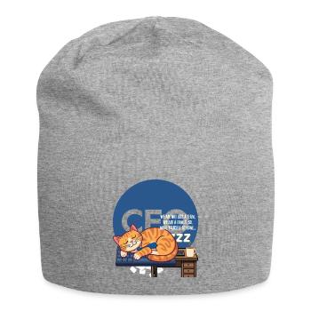 Chat endormi au clavier – Esprit d’équipe - Bonnet en jersey - gris chiné - Devant