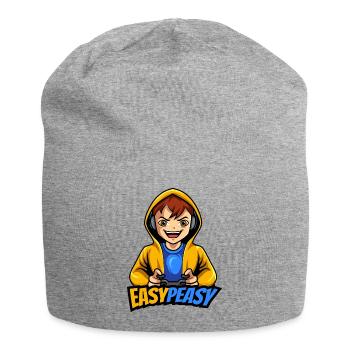Gamer Boy Easy Peasy Gaming Logo - Jersey Beanie - heather grey - Front