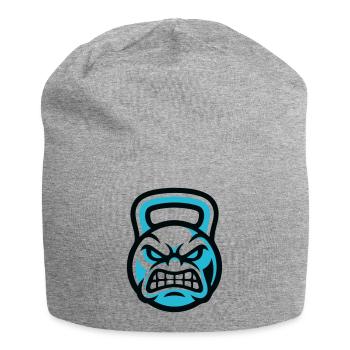 Graphique du Diable avec kettlebell - Bonnet en jersey - gris chiné - Devant