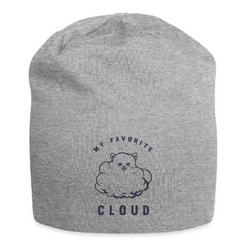 Mon nuage préféré - Poméranian - Bonnet en jersey - gris chiné - Devant
