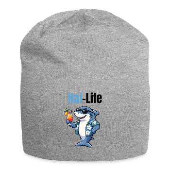 Vie de requin | Requin de dessin animé sympa avec une ambiance estivale - Bonnet en jersey - gris chiné - Devant