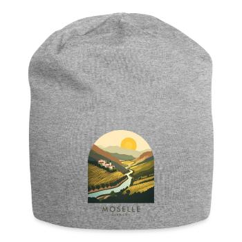 Mosel Germany | Vintage River Valley Poster - Jersey-Beanie - Grau meliert - Vorne