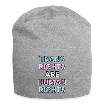 Trans Rights Are Human Rights - Trans Pride - Jersey Beanie - heather grey - Front