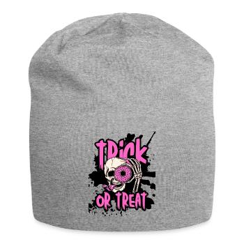 Trick Or Treat Skull Donut Halloween Geschenk - Jersey-Beanie - Grau meliert - Vorne