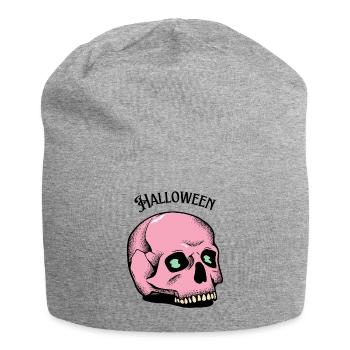 Pink Skull Halloween Skull Gothic Gift - Jersey Beanie - heather grey - Front