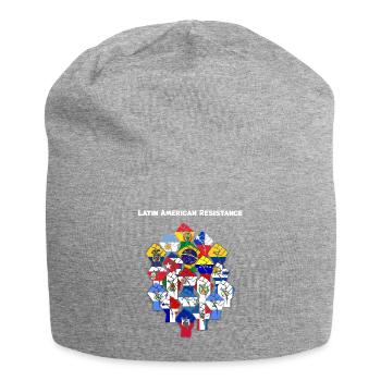Mosaik der lateinischen Flaggen - Jersey-Beanie - Grau meliert - Vorne