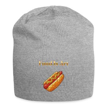 Food Is Art ... Hot Dog - Jersey Beanie - heather grey - Front