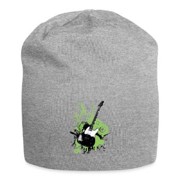 Graphic Floral Green Guitar - Jersey Beanie - heather grey - Front
