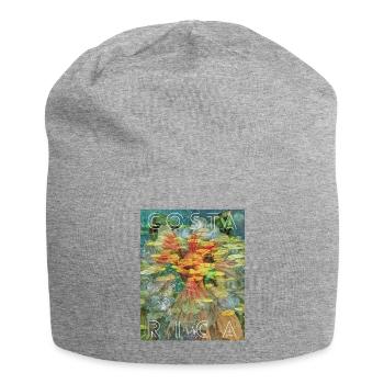 Costa Rica Tropical Leaves Collage - Jersey Beanie - heather grey - Front
