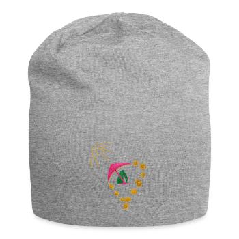 Holidays with heart and sun - Jersey Beanie - heather grey - Front