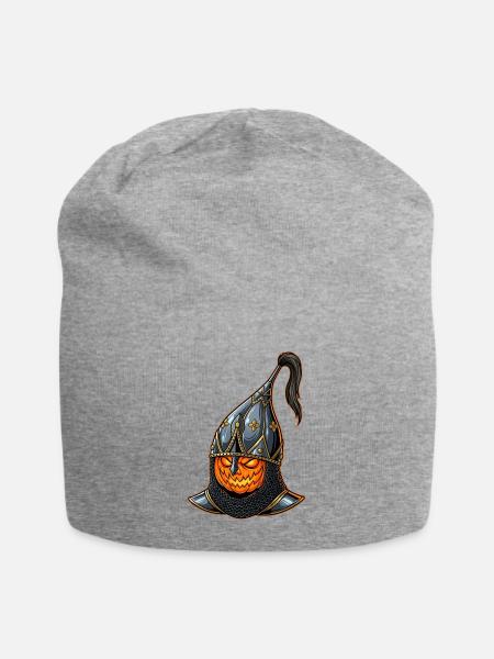 Ritter Kürbis Halloween - Jersey-Beanie - Grau meliert