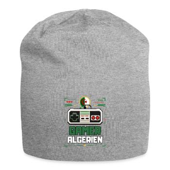 Algerische Gamer-Pixelkunst – Retro-Gaming Algerien - Jersey-Beanie - Grau meliert - Vorne