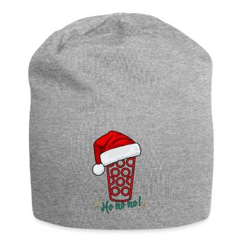 Ho Ho Ho – Pfälzer Nikolaus Dubbeglas - Jersey-Beanie - Grau meliert - Vorne