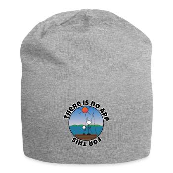 No App Fishing Father Son Fishing Gift Shirt - Jersey Beanie - heather grey - Front