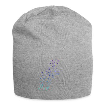 Bunte Herzen blau Geschenkidee - Jersey-Beanie - Grau meliert - Vorne