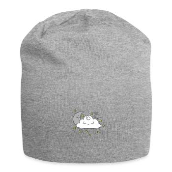 Cute Moon on Cloud T-Shirt. - Jersey Beanie - heather grey - Front