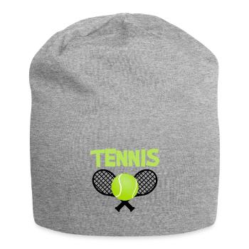 Tennis avec raquettes et balle de tennis - Bonnet en jersey - gris chiné - Devant
