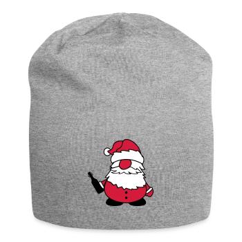 weihnachtsmann mit bier - Jersey-Beanie - Grau meliert - Vorne